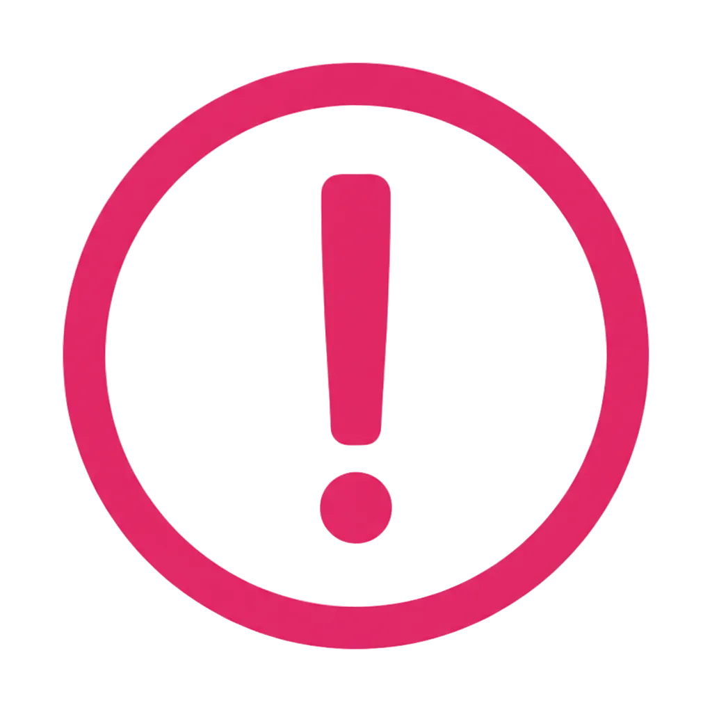 Important notice icon in that same pink colour